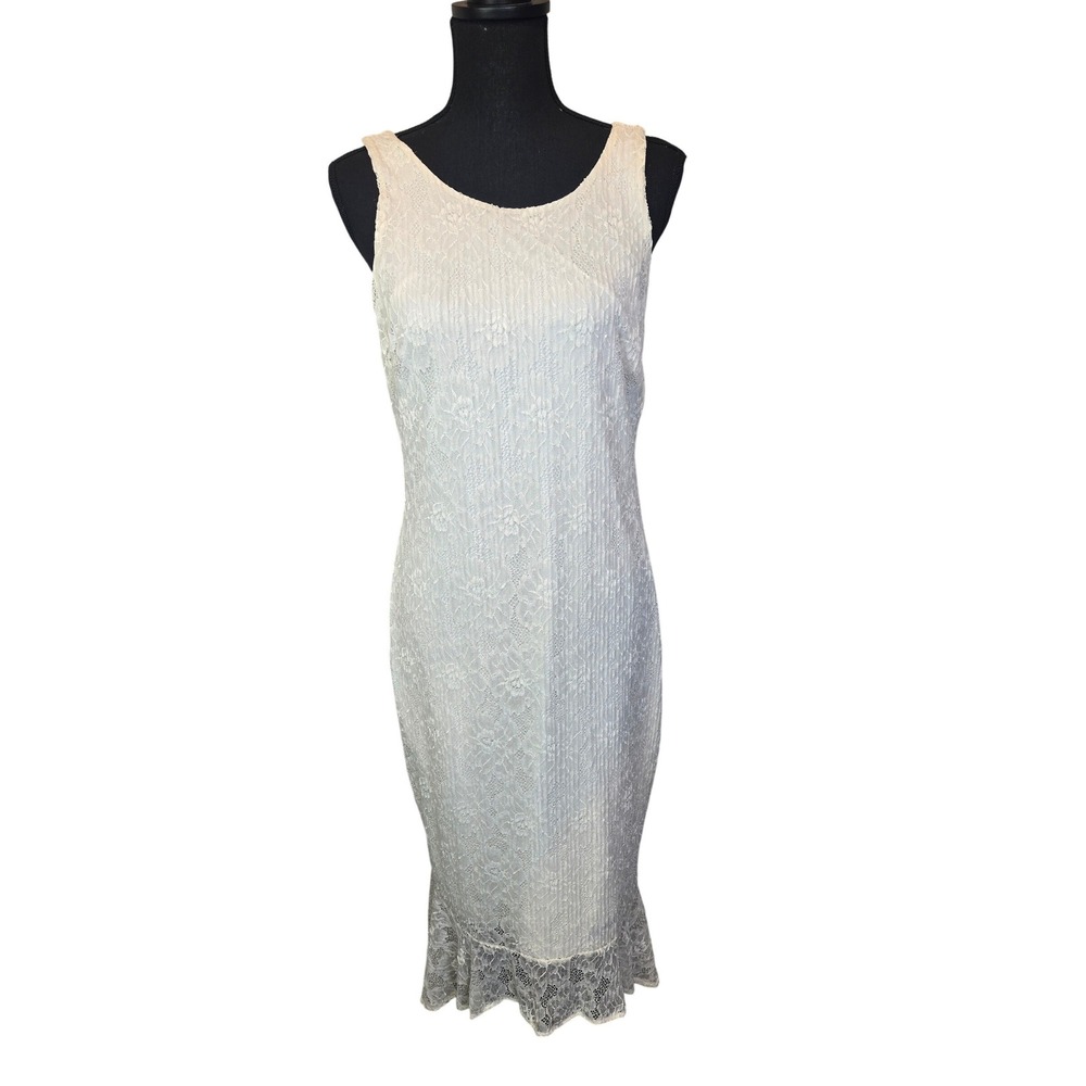 Ali & Jay Sparkling‎ Rosé Sheath Dress Womens XL White Lace Sleeveless NWT